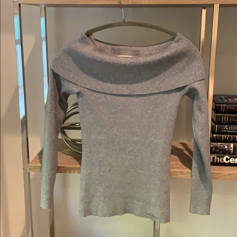 Michael Kors grey off the shoulder sweater